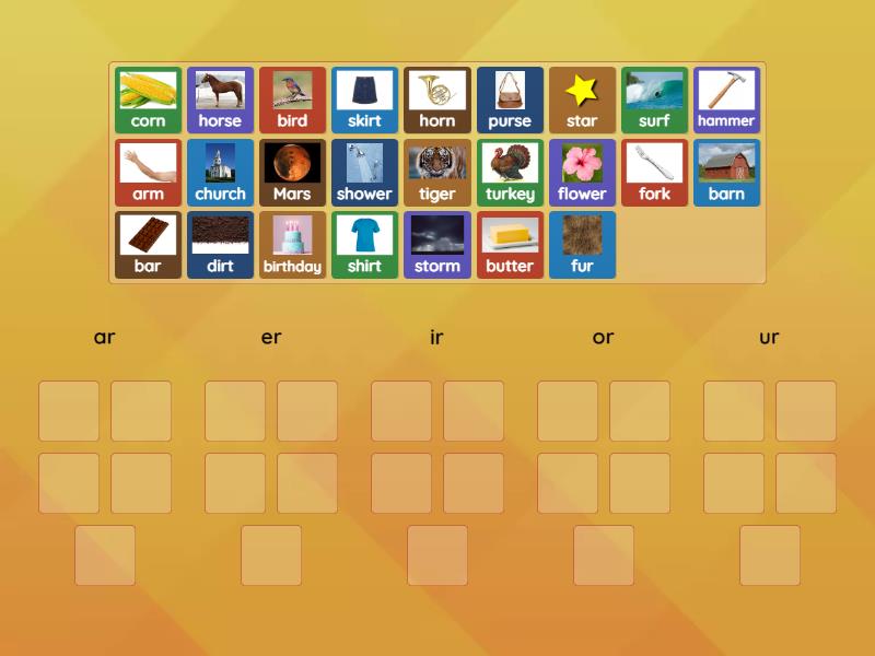 Bossy R Words - Group sort