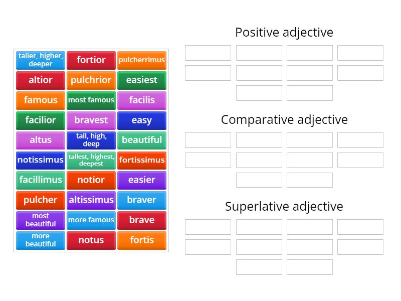 Regular comparative and superlative adjectives - Group sort