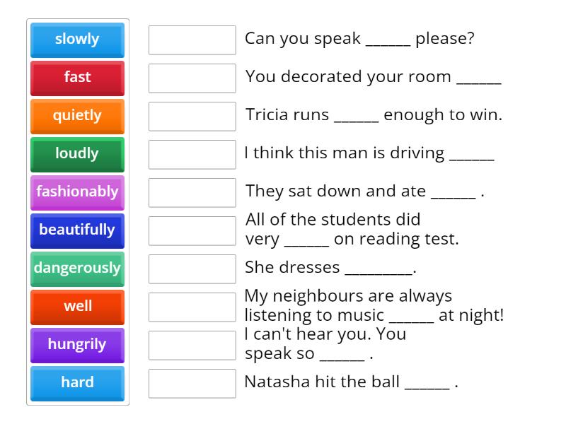 Adverbs - Match up