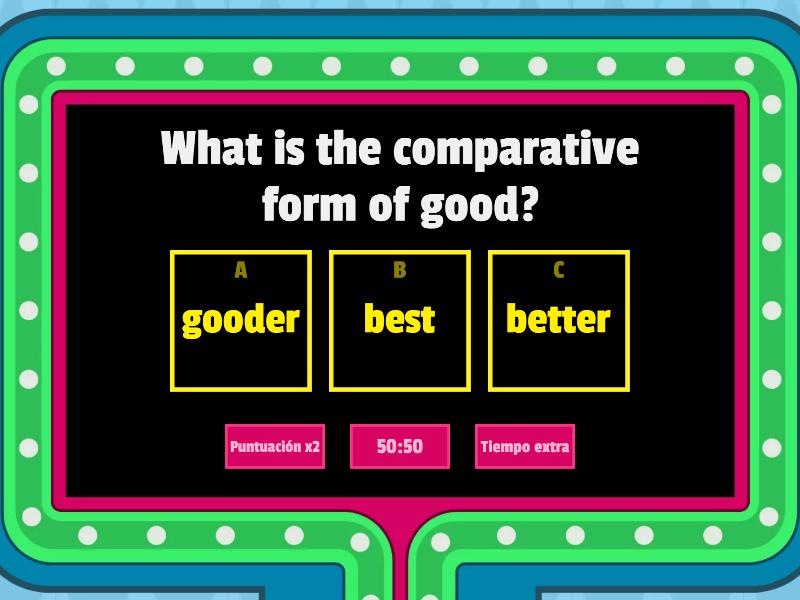 Comparatives and superlatives gameshow quiz