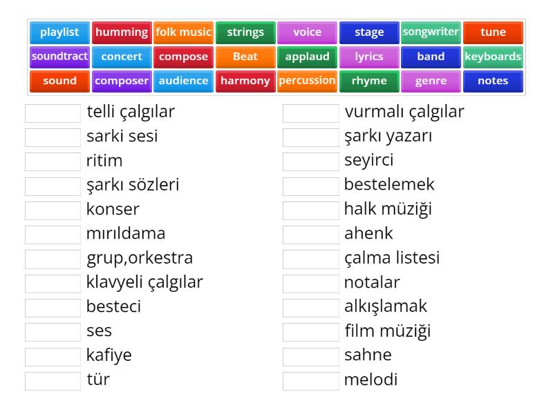 words-related-to-music-match-up