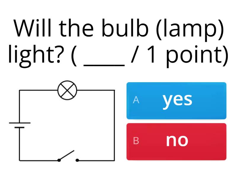 Complete and incomplete electrical circuits. - Quiz