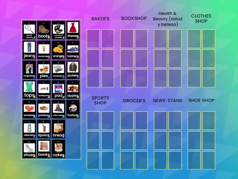 SHOPPING - Group sort