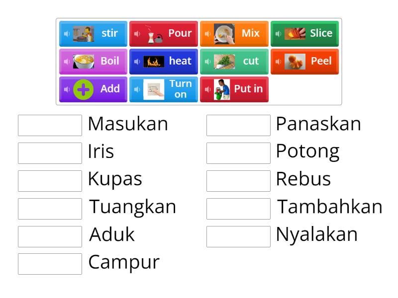 Imperative words for text Procedure - Match up