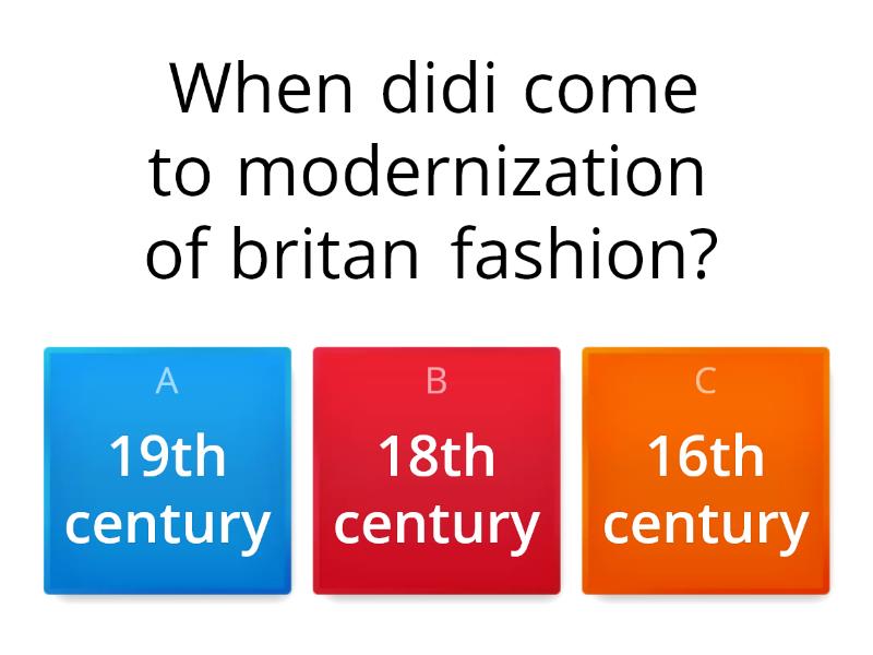 history of Britan fashion - Cuestionario