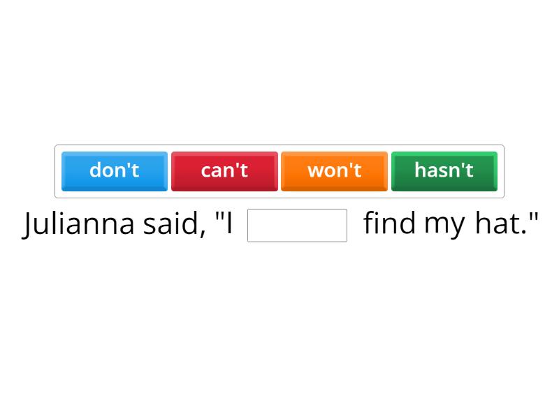 Contractions: Fill in the Blank - Missing word
