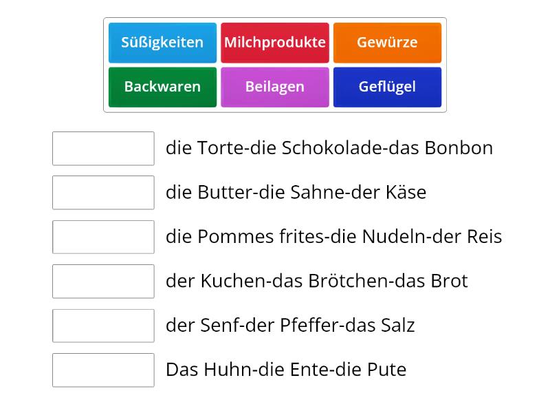 Lebensmittel Zuordnen 3 - Match Up