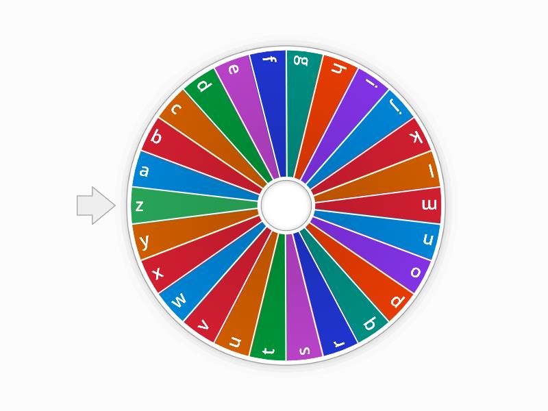 Letter Spinner (Lowercase Letters) - Spin the wheel