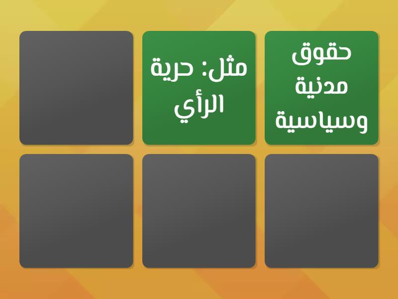 أنواع حقوق الإنسان - Matching pairs