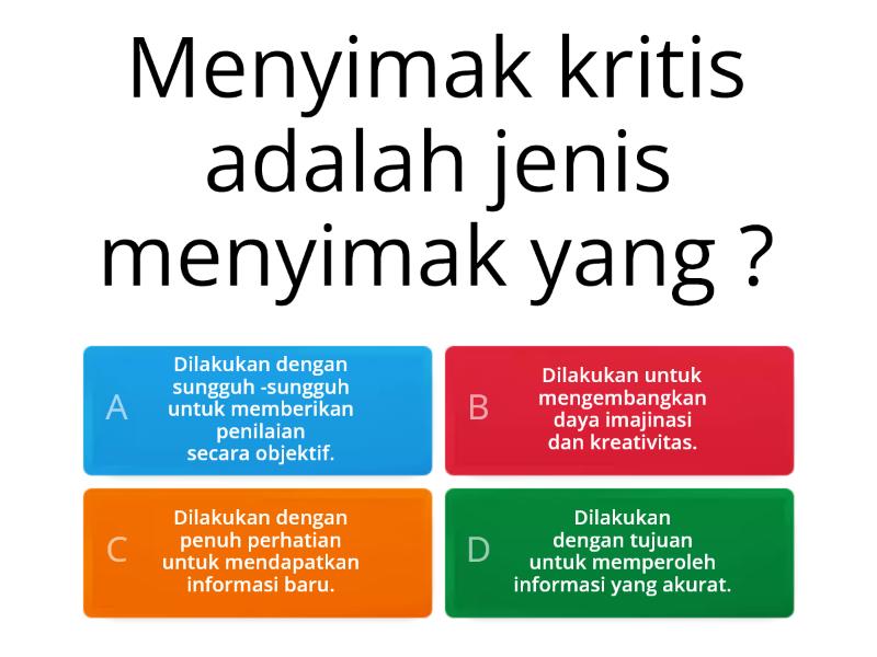 BAHASA INDONESIA [KETERAMPILAN MEMBACA] - Quiz