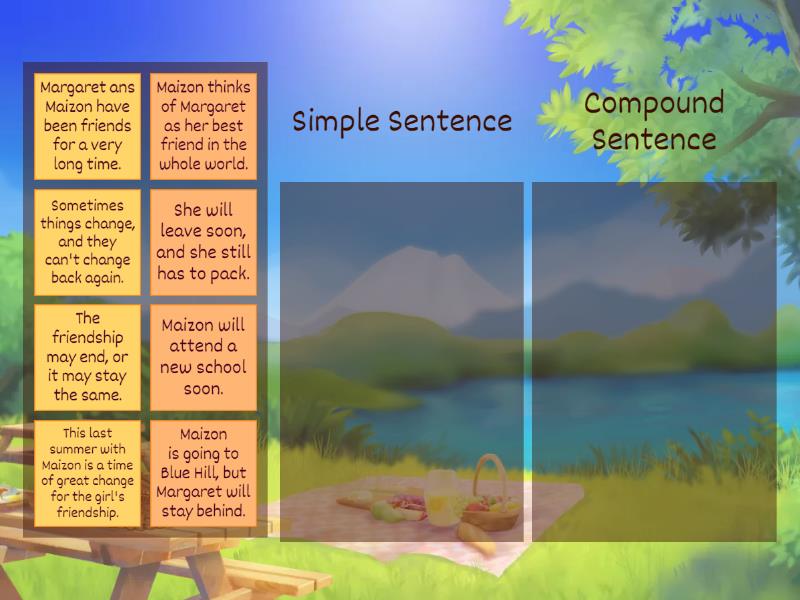 Grade 5 grammar simple compound sentence group sort