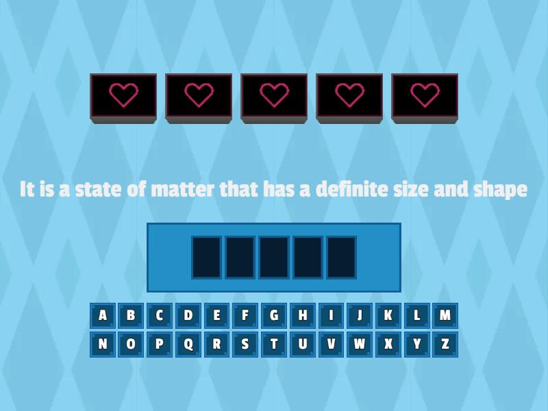 Classification of Matter - Hangman