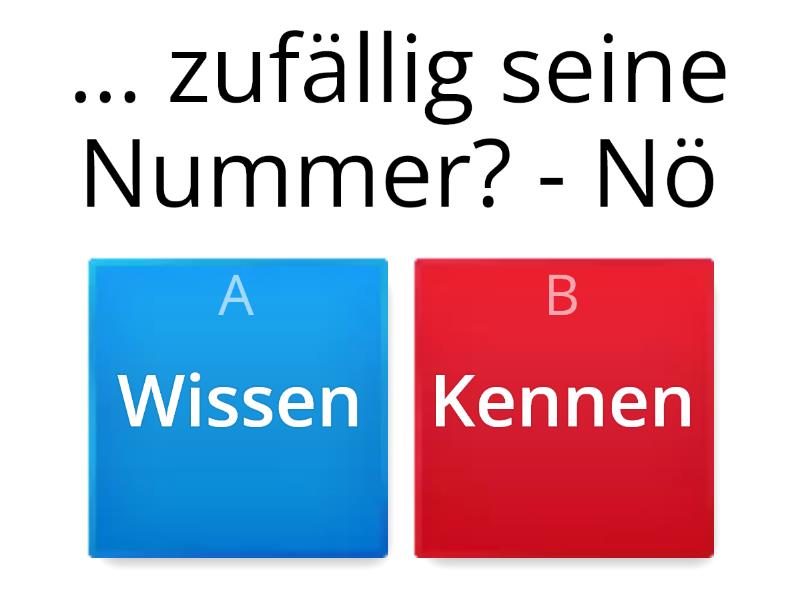 Kennen Oder Wissen? - Quiz