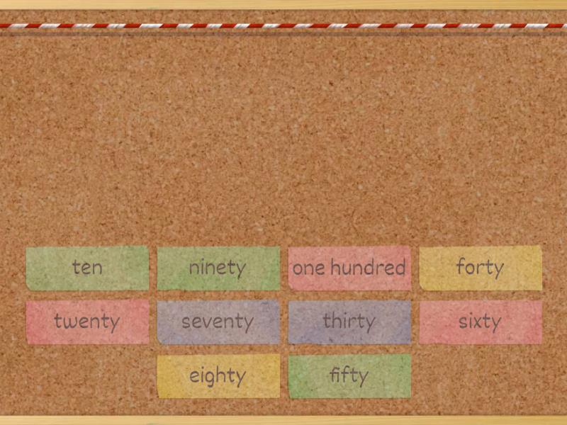 Find (Numbers ten to one hundred) - Cada oveja con su pareja