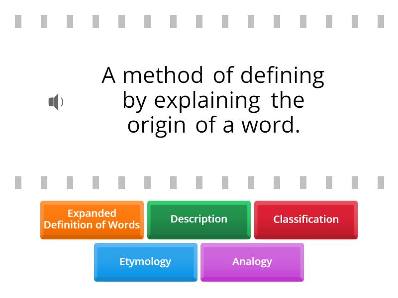 Expanded Definition of Terms - Find the match