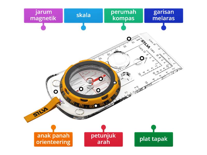 Anatomi Kompas - Pandu Arah PJK Tingkatan 3 - Labelled diagram