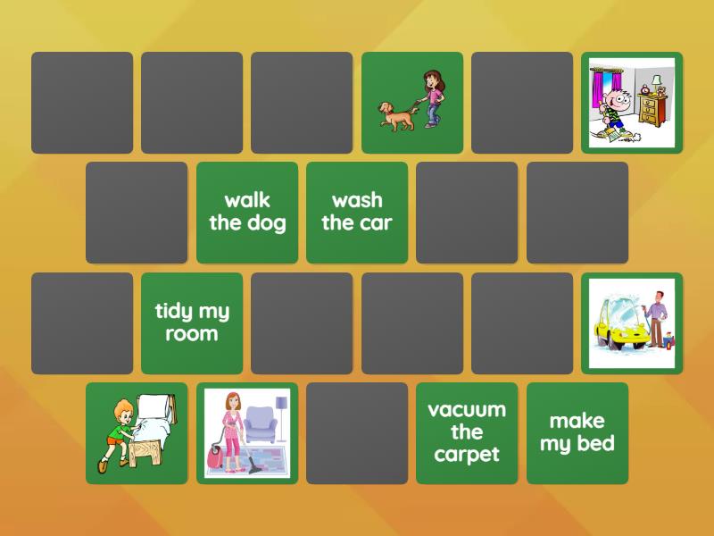 wordwall brainy 5 unit 4 household chores 1