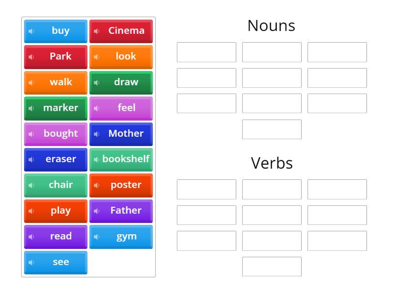 Nouns vs Verbs - Group sort