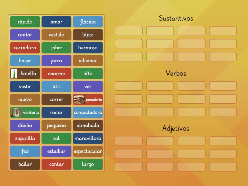 Sustantivos, Verbos Y Adjetivos? - Group Sort