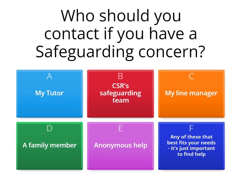 Safeguarding Recap 1 - Quiz