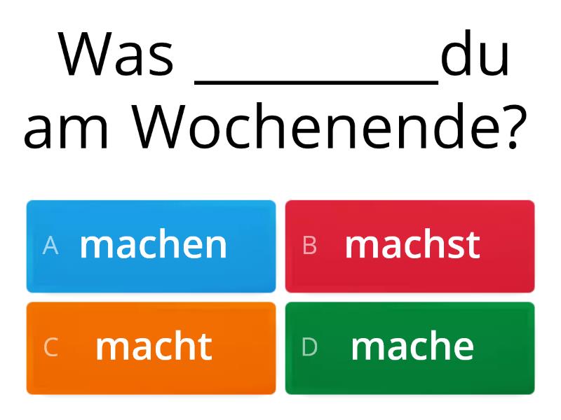 Regelmaßige Verben Konjugation - Quiz