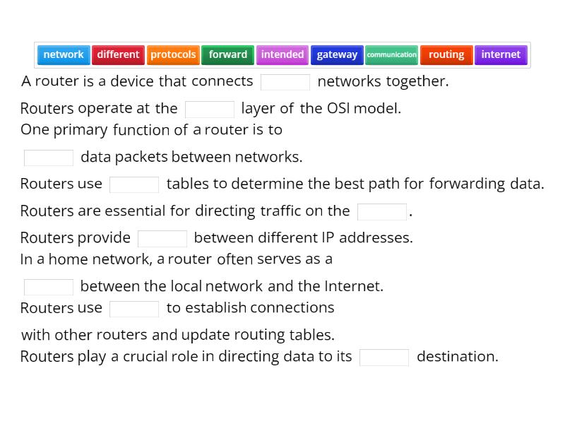 Router Complete the sentence