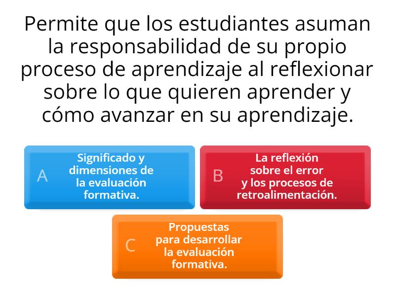 EVALUACION FORMATIVA - Cuestionario