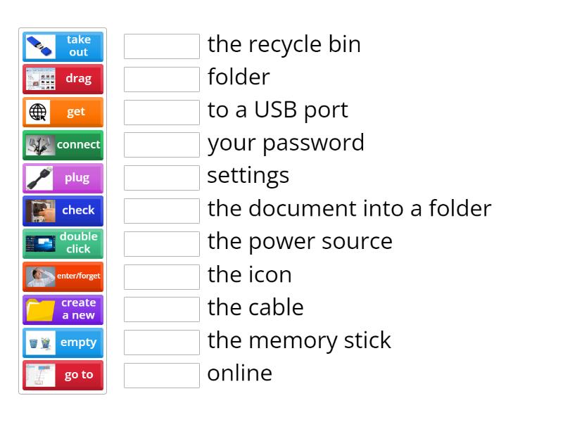 Computer - verbs - Match up