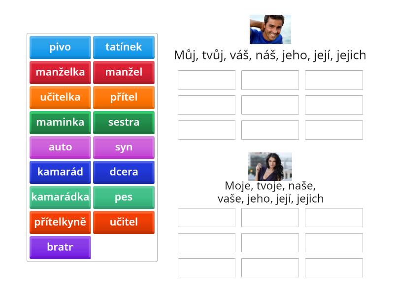 Posesivní pronomina - Group sort