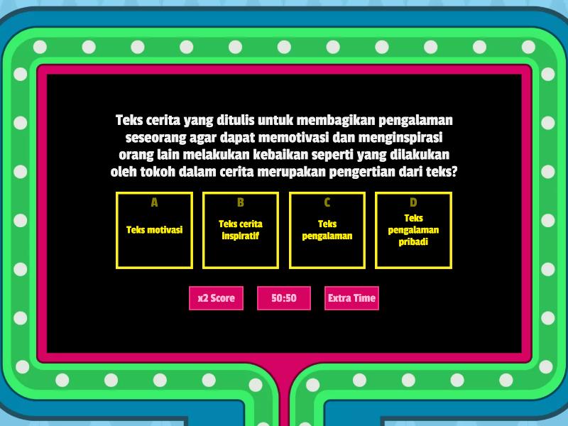 Soal Teks Cerita Inspiratif - Gameshow Quiz