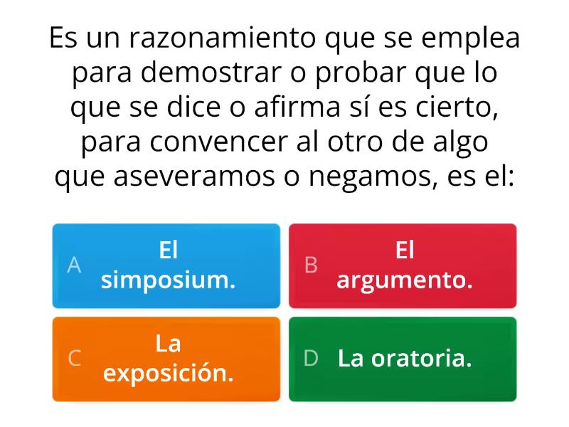 7. LA ARGUMENTACIÓN. - Quiz