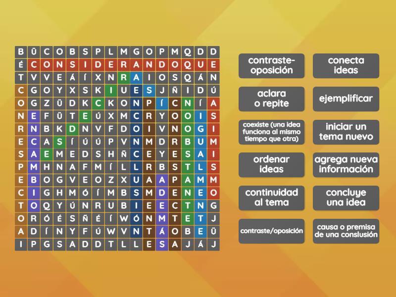 Actividad Conectores Sopa De Letras 6000