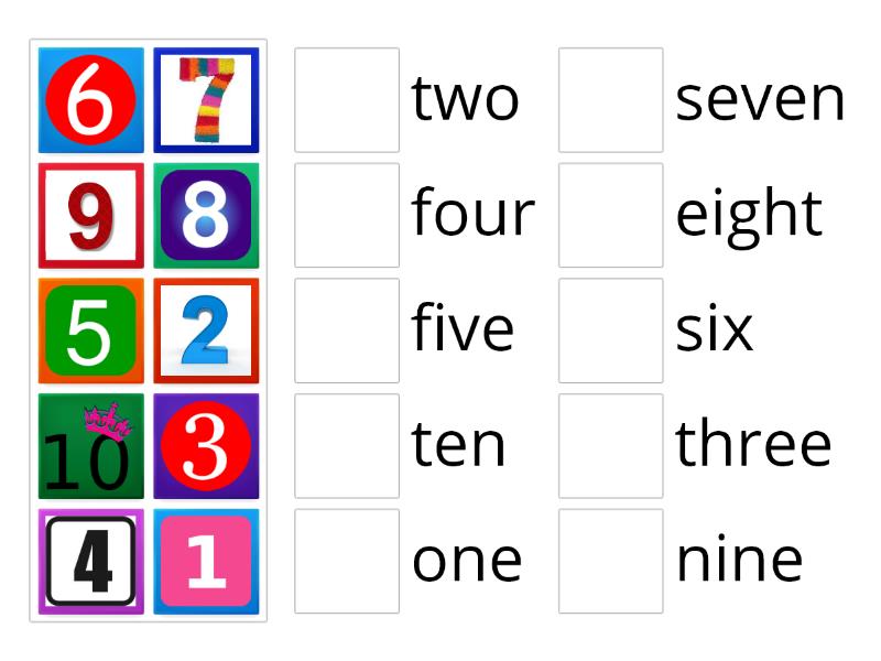 Numbers In Words 1-10 - Match Up