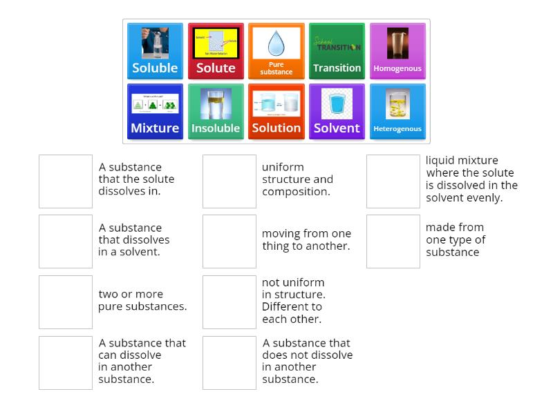 Pure Substances And Mixtures Match Up 3400