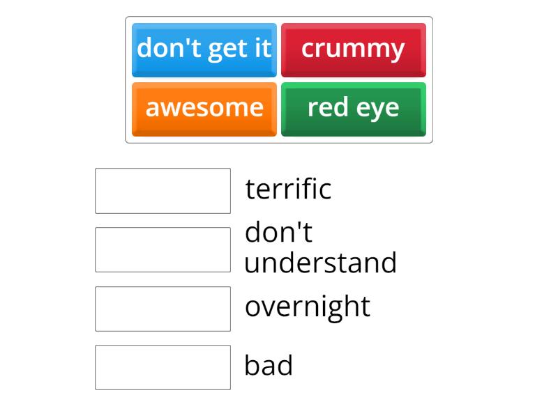 match the words with their meaning Match up