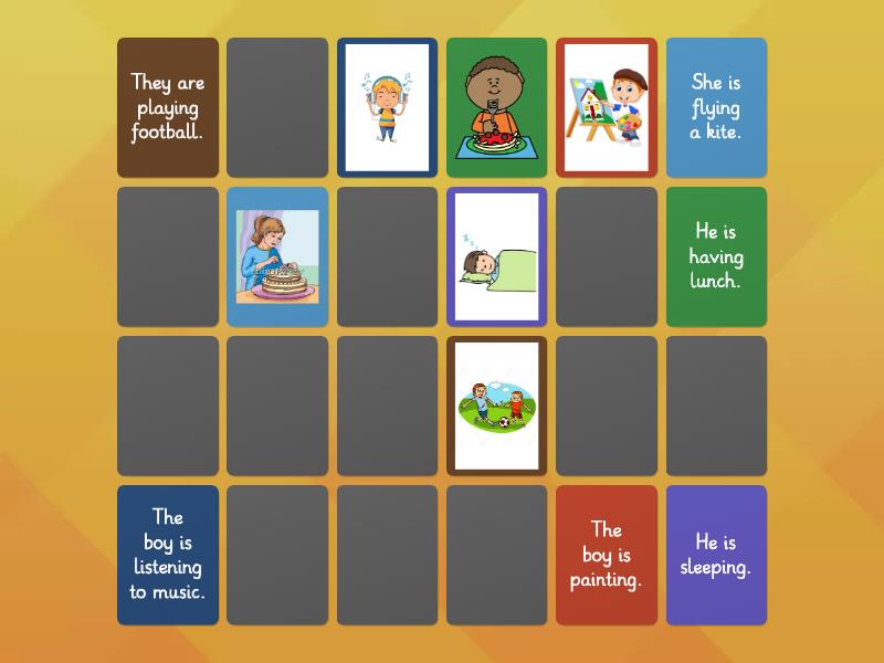 PRESENT CONTINUOUS - MEMORY GAME - Matching pairs
