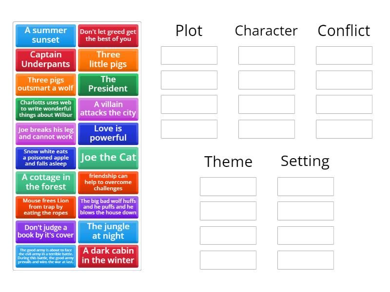 Story Elements Sort - Group sort