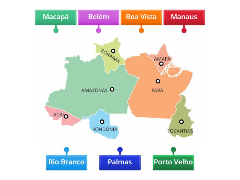 Capitais da regiao Norte. - Labelled diagram