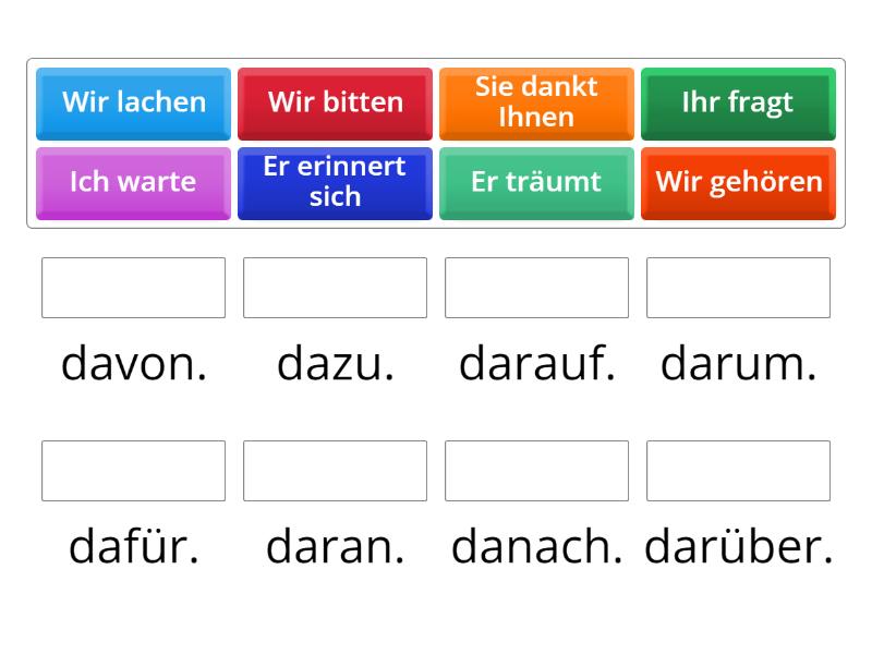 Da+Präposition - Match up