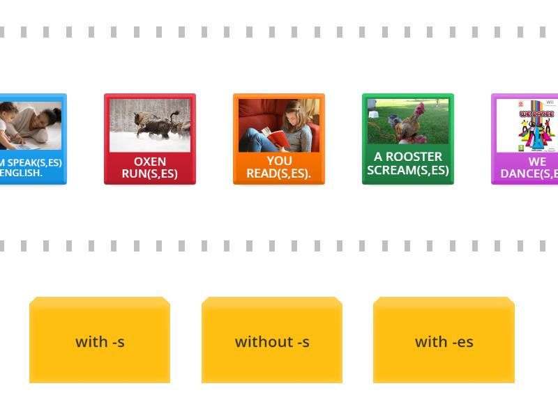 -s with verbs - Speed sorting