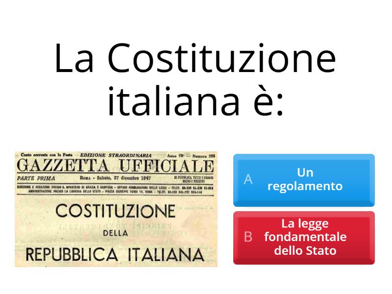 La Costituzione Italiana - Quiz