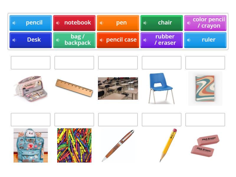 school items - Match up