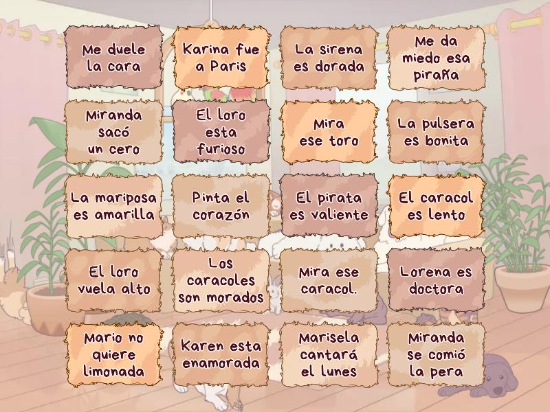 Frases con fonema /r/ - Flip tiles