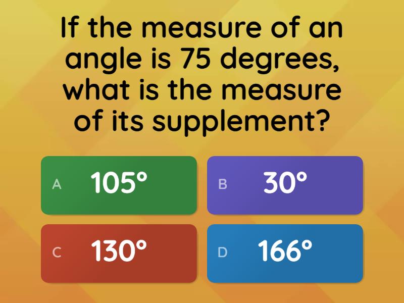 Understand Complementary And Supplementary Angles(5) - Quiz