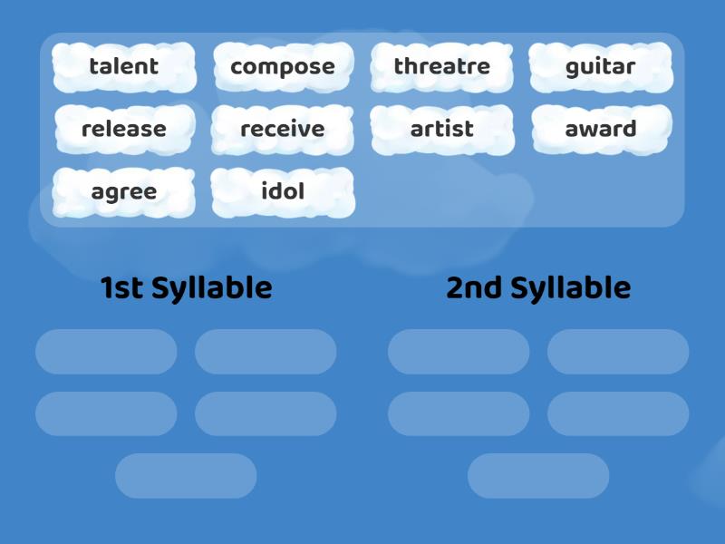 2 Syllable Words stress - Group sort