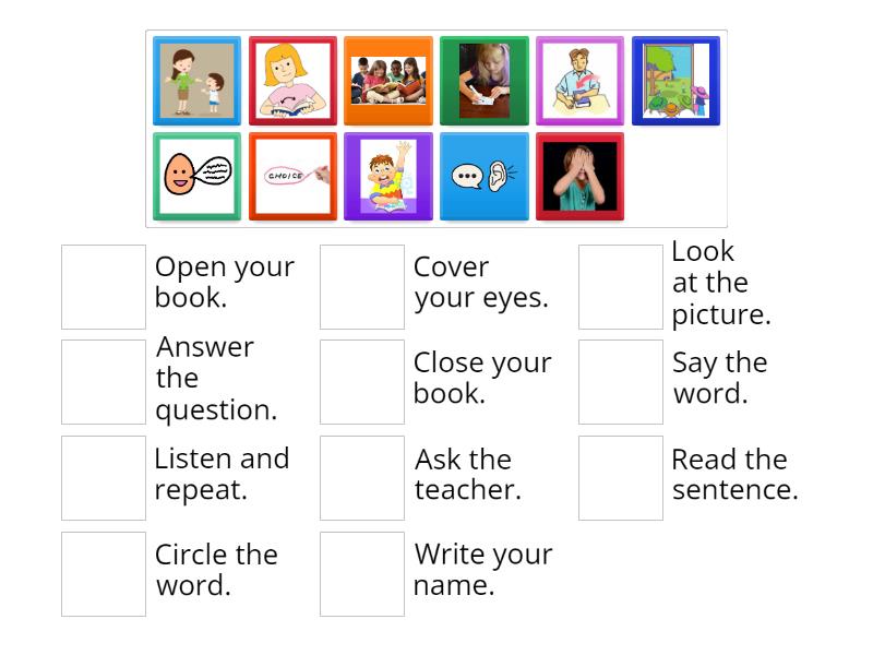 Classroom Imperatives - Match up