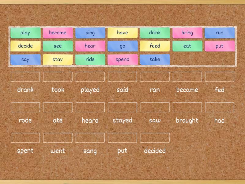 Regular and Irregular verbs - Match up