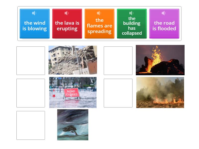 Natural disasters verbs - Match up