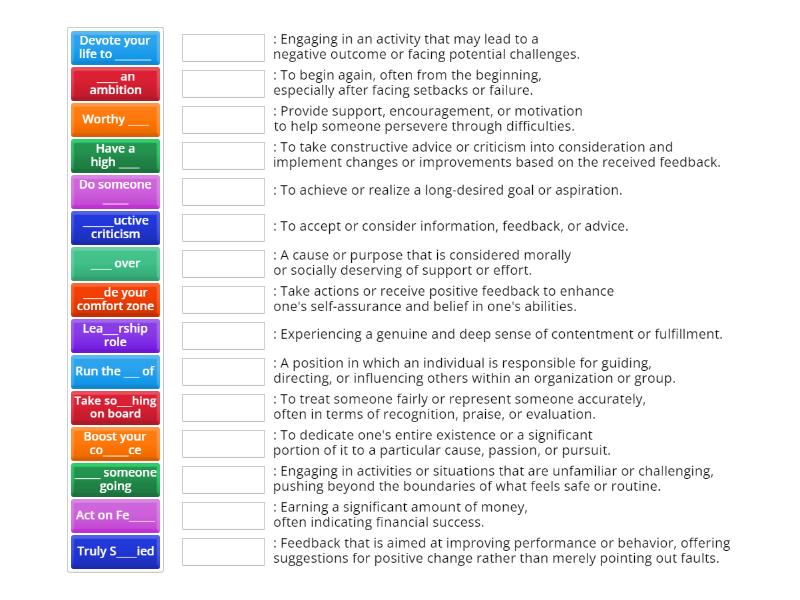 Unit 10 matching terms - Match up