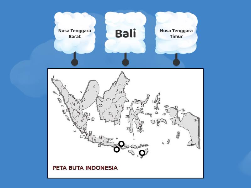 PETA BUTA INDONESIA (KEPULAUAN NUSA TENGGARA) - Labelled diagram